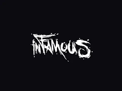 Infamous branding brush brush font design ink ink pen lettering logo minimal paint brush type typography vector