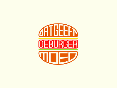 Dat Geeft De Burger Moed branding burger design eat flat food identity illustration lettering logo minimal type typography vector