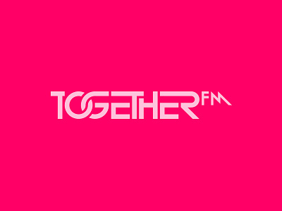 Together Fm branding clean design dj flat icon identity lettering logo minimal monogram music pink radio simple type typo typography ui vector