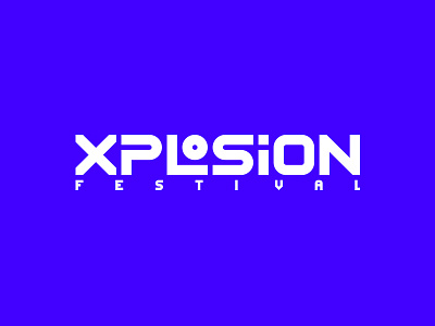 Xplosion Festival blue brand branding clean design explosion festival flat identity lettering logo minimal monogram music type typography vector