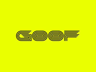 Goof black brand branding design flat identity illustration lettering line logo logotype minimal monogram music neon type typographic typography vector yellow
