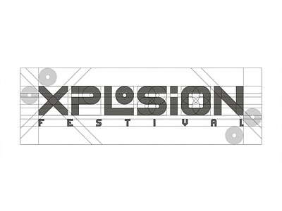 Xplosion Festival Logo Construction brand branding clean design dj flat grid icon identity letter lettering logo logotype mark minimal monogram symbol type typography vector