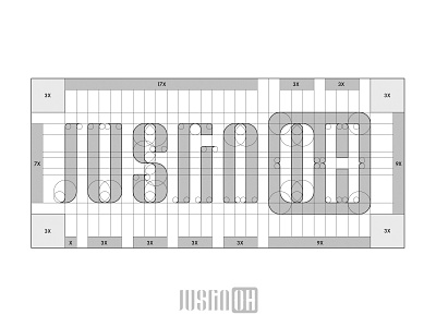 Justin Oh Logo Grid brand branding clean design dj flat grid icon identity letter lettering logo logotype mark minimal monogram symbol type typography vector