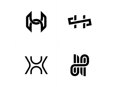 Experimental H's brand branding clean design flat grid icon identity letter lettering logo logotype mark minimal monogram rebranding symbol type typography vector