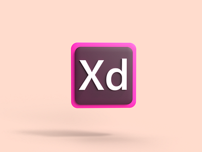3D logo of Adobe XD in Adobe Dimensions 3d design icon illustration logo