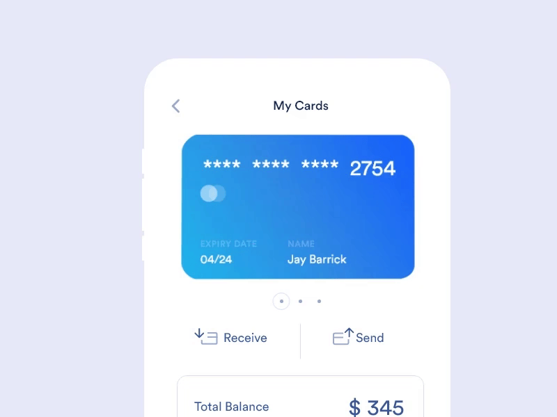 Swipe Card Animation