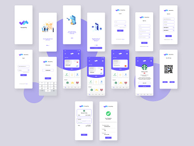 Wonderpay UI Map app branding design flat minimal payment ui ux vector