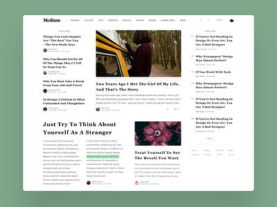 Medium Homepage design concept