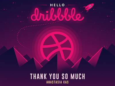 Hello Dribble dribbble illustation illustrator thanks for invite