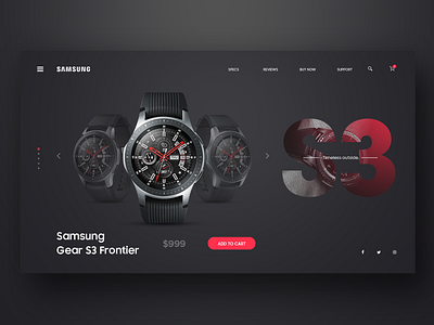 Samsung Gear S3 Landing page Web UI