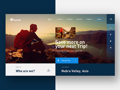 Expedia Travel Agency Landing page Web UI