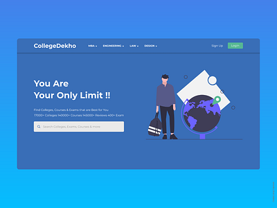 CollegeDekho Landing Page design flat illustration typography ui ui ux design web