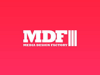 MEDIA DESIGN FACTORY logo bold clean design factory line logo mdf media nice simple ui
