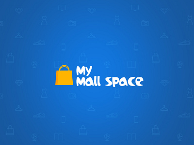 Mymall Logo bag blue clean icon logo mall my shopping yellow