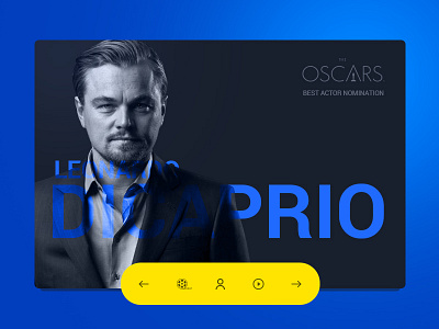 Oscar Profile Details blue clean design movie oscar profile ui ux winner yellow
