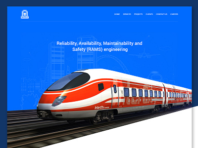 Landing Page blue clean landing orange page red single train ui ux website