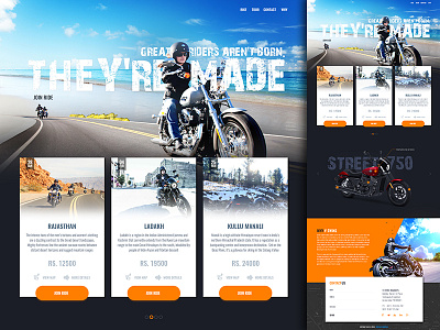 Harley Riders website bike blue dark harley orange riders travel trip ui website