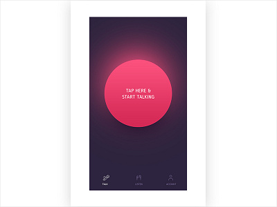 Voice App android app clean dark iphone mobile new red trend ui ux voice