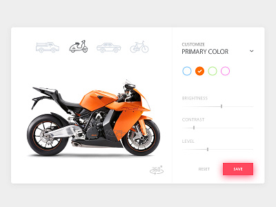 Color Settings car clean cycle dailyui design ktm motorbike orange truck