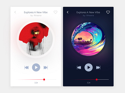 Music Player clean daily dark design music play player simple song ui ux white