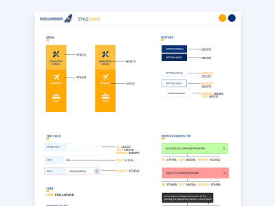 Style Guide admin app blue guide style web yellow