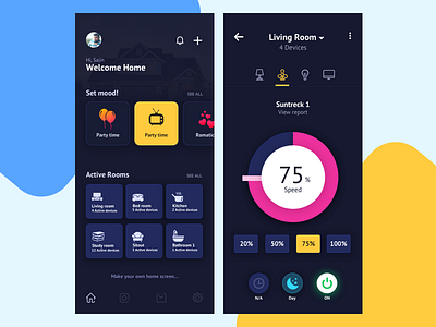 Home Control android app clean concept control control panel electricity home iphone light mobile ui user experience ux