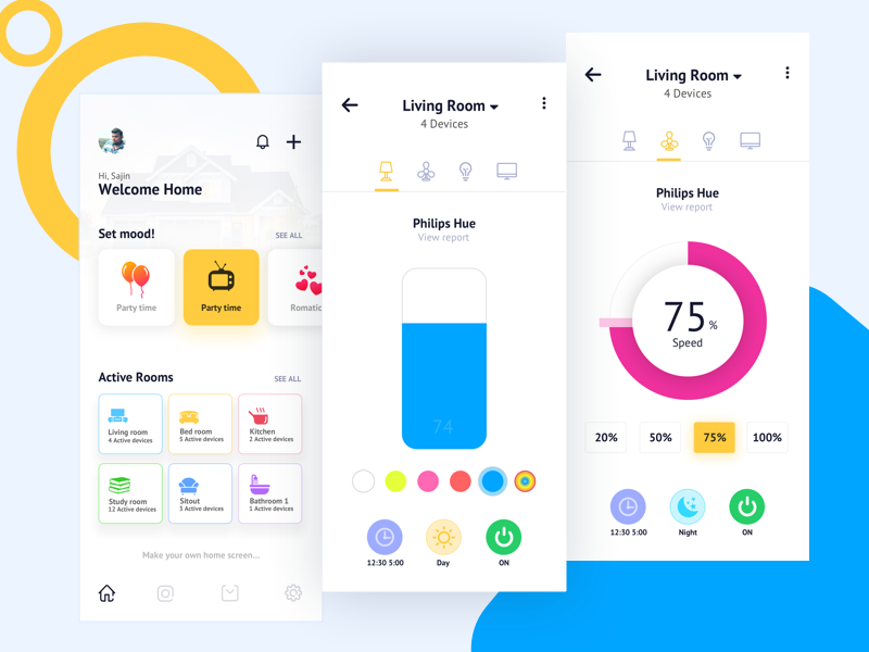 Home Controller concept design mobile electricity energy light clean user interface ux iphone app ui