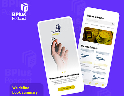 Bplus Podcast Mobile App Design graphic design illustration ui