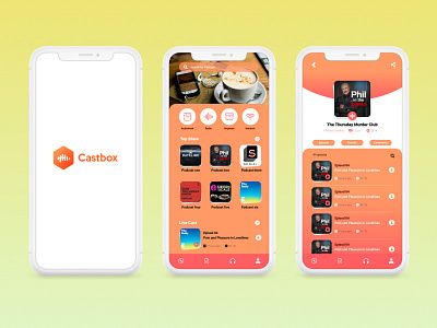 Castbox App branding design graphic design illustration logo mobile motion graphics ui uiux ux vector