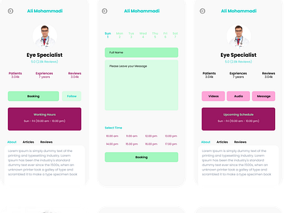 Design system for doctor booking app