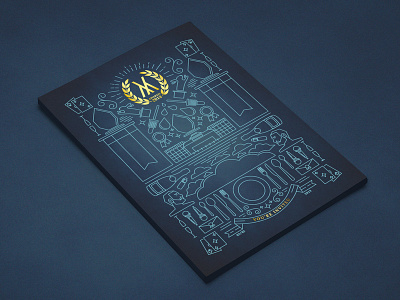 leaflet for awards show branding illustration line art poster typography