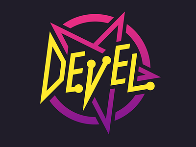 Devel Logo code develop development devil engineering git github hack hacking metal pentagram satan