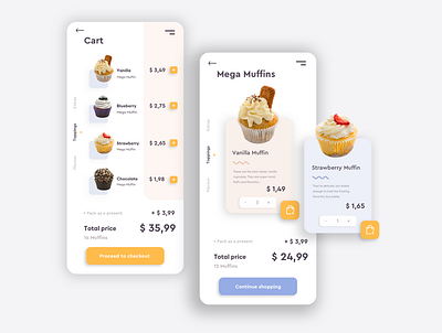 Mega Muffins app application branding clean clean ui colors commerce dashboard app design icon muffins shop ui ux vector