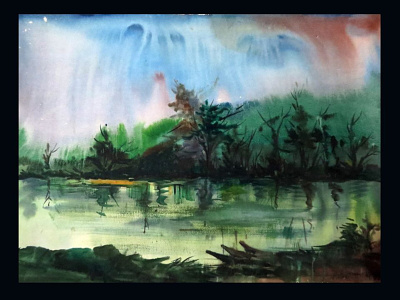 River watercolor
