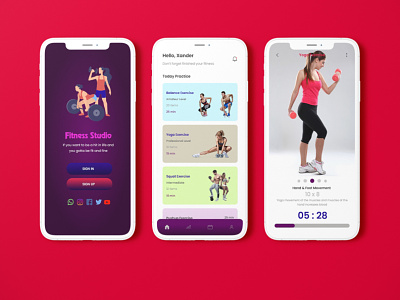 Fitness Studio Mobile App app design app ui apps xd