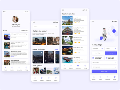 Travelling Android/IOS App android app design best travel app booking design figma ios travel travel agency travel app travel service travell travelling travelling app design trend design trip planner ui uiminimal ux vacation
