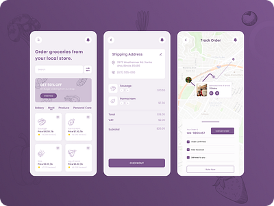 Grocery App adobe xd app design figma illustration minimal ui ux