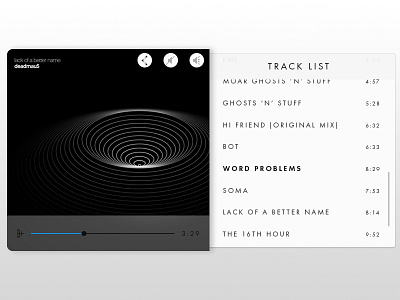Music Player music music player web design widget