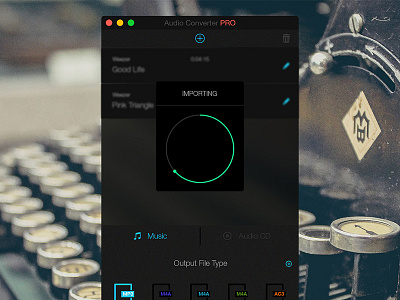 Import A Song audio black blur converter dark import interface mac osx ui yosemite
