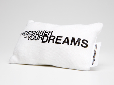 Self Promotional Mini Pillow (Back)
