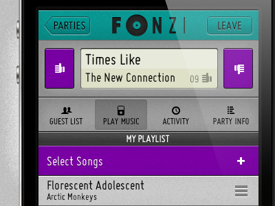 Fonzi UI app button fonzi interface ios like music party play player thumbs ui up users