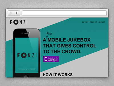 Fonzi Website app button fonzi home page interface landing page party splash page ui users website