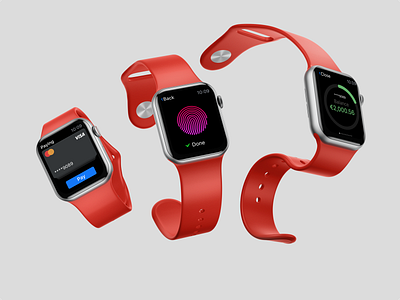 Apple Watch Payments apple watch concept design fingerprint mockups payments touch id ui ui ux uidesign watch