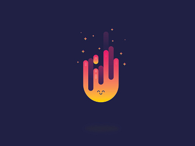 Happy flame design flat illustration vector