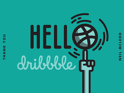 Hello dribbble debut first shot graphic design hello dribble illustration