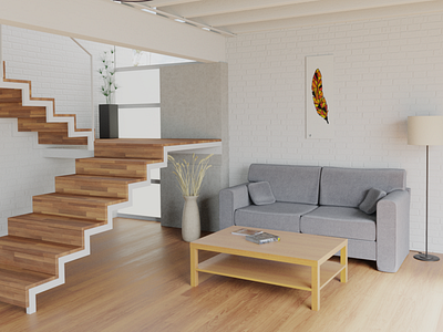 Interior scene 3d model interior architecture photo realistic visualization