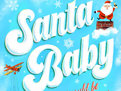 Santa Baby design illustration lettering poster art typography