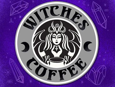 Witches coffee hand drawn illustration instagram instagram challenge lettering logo poster art typography vintage