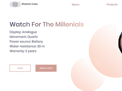 UI1 ecommerce golden landingpage minimal pink watch website