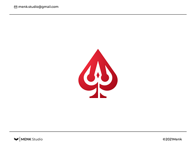 Trident And Ace D ace logo animal brand brand agency brand and identity branding classic company logo corporate logo design finance forsale logo logo design logo forsale logo mark luxury modern spade logo trident logo